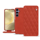 Samsung Galaxy S24+ leather case - Arange clouquié - Couture ( Pantone #D33108 )