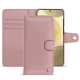 Étui portefeuille cuir Samsung Galaxy S24+ - Rose ( Nappa - Pantone #efbae1 ) 
