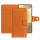 Funda de piel para cartera Samsung Galaxy S24+ - Orange ( Nappa - Pantone #ff9351 ) 