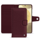 Samsung Galaxy S24+ leather wallet case - Lie de vin ( Pantone #412234 ) 