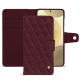 Samsung Galaxy S24+ leather wallet case - Lie de vin - Couture ( Pantone #412234 ) 