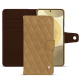 Funda de piel para cartera Samsung Galaxy S24+ - Sable vintage - Couture ( Pantone #9b7340 ) 