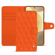 Capa de couro para carteira Samsung Galaxy S24+ - Orange fluo - Couture ( Pantone #ff5406 ) 