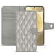Samsung Galaxy S24+ leather wallet case - Platinium - Couture ( Pantone 877C ) 