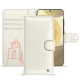 Samsung Galaxy S24+ leather wallet case - Blanc escumo ( Pantone #D6D6D1 )
