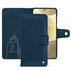 Samsung Galaxy S24+ leather wallet case - Bleu ciel ( Nappa - Pantone #abcae9 ) 