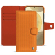Funda de piel para cartera Samsung Galaxy S24+ - Abaca arancio ( Pantone #d77540 )