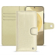 Samsung Galaxy S24+ leather wallet case - Crocodile milk ( Pantone #d6d2c4 ) 