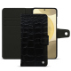 Samsung Galaxy S24+ leather wallet case - Crocodile nero ( Noir / Black) 