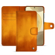 Samsung Galaxy S24+ leather wallet case - Orange Patine