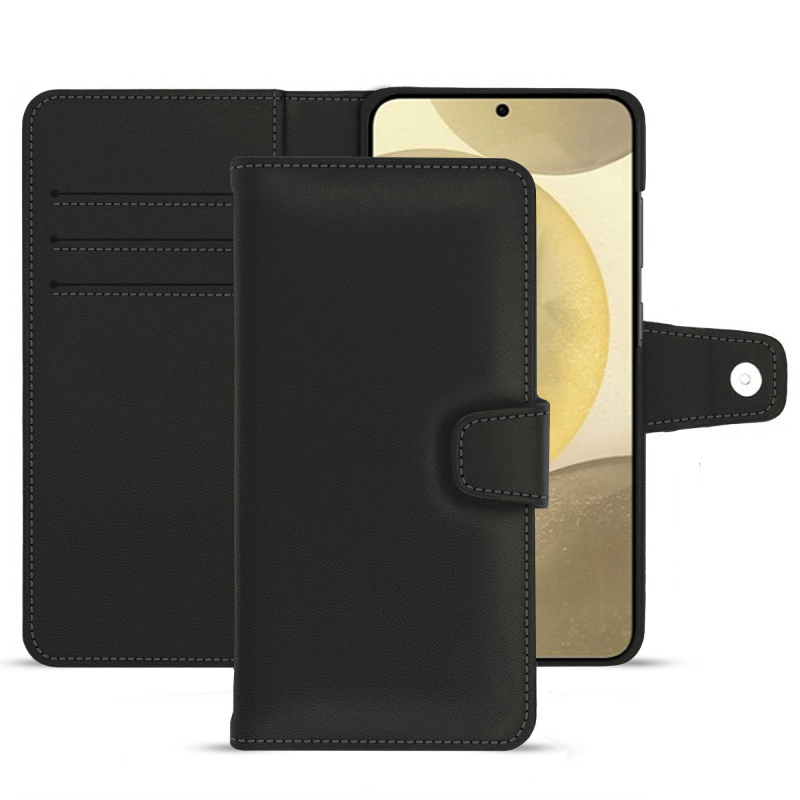 Samsung Galaxy S24+ leather wallet case - Noir PU ( Black ) 