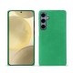 Coque cuir Samsung Galaxy S24+ - Menthe vintage ( Pantone #37b375 ) 