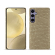 Coque cuir Samsung Galaxy S24+ - Autruche desert ( Pantone #A39382 ) 