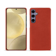 Samsung Galaxy S24+ leather cover - Arange clouquié ( Pantone #D33108 )