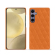 Lederschutzhülle Samsung Galaxy S24+ - Orange - Couture ( Nappa - Pantone #ff9351 ) 