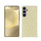 Samsung Galaxy S24+ leather cover - Ivoire - Couture ( Pantone #d6d6c6 ) 