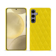 Lederschutzhülle Samsung Galaxy S24+ - Jaune fluo - Couture ( Pantone #c9ff57 ) 