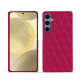 Samsung Galaxy S24+ leather cover - Rose fluo - Couture ( Pantone #ff16b4 ) 