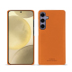 Samsung Galaxy S24+ leather cover - Orange PU ( Pantone #ff9351 )