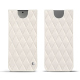 Samsung Galaxy S24 leather pouch - Blanc escumo - Couture ( Pantone #D6D6D1 )