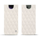 Samsung Galaxy S24 Ultra leather pouch - Blanc escumo - Couture ( Pantone #D6D6D1 )