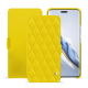 Honor Magic6 Pro leather case - Jaune fluo - Couture ( Pantone #c9ff57 ) 