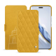 硬质真皮保护套 Honor Magic6 Pro - Jaune soulèu - Couture ( Pantone #F3B934 )