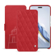 Capa em pele Honor Magic6 Pro - Rouge troupelenc - Couture ( Pantone #AB191A )