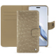 Capa de couro para carteira Honor Magic6 Pro - Autruche desert ( Pantone #A39382 ) 