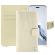 Funda de piel para cartera Honor Magic6 Pro - Crocodile milk ( Pantone #d6d2c4 ) 