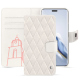 Custodia in pelle Honor Magic6 Pro - Blanc escumo - Couture ( Pantone #D6D6D1 )