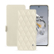 가죽 커버 OnePlus 12 - Blanc - Couture ( Nappa - White ) 