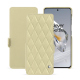 Funda de piel OnePlus 12 - Beige - Couture ( Nappa - Pantone #ceb888 ) 