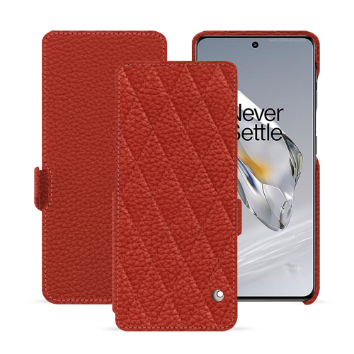 OnePlus 12 premium leather vertical flap case | NorevePapaye - Couture ( Pantone #b54317 ) 