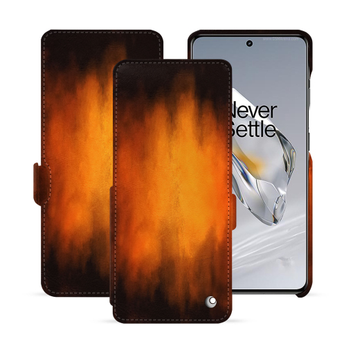 Housse rabat vertical en cuir premium OnePlus 12 | NoreveFauve Patine