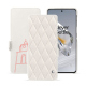 硬质真皮保护套 OnePlus 12 - Blanc escumo - Couture ( Pantone #D6D6D1 )