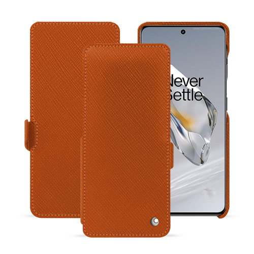 Housse rabat vertical en cuir premium OnePlus 12 | NoreveOrange vibrant ( Pantone #e36b39 ) 