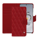 Étui portefeuille cuir Oneplus 12 - Rouge - Couture ( Nappa - Pantone #d50032 ) 