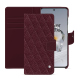Étui portefeuille cuir Oneplus 12 - Lie de vin - Couture ( Pantone #412234 ) 