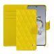OnePlus 12 真皮钱包保护套 - Jaune fluo - Couture ( Pantone #c9ff57 ) 