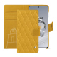 Funda de piel para cartera Oneplus 12 - Jaune soulèu - Couture ( Pantone #F3B934 )