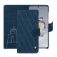 Étui portefeuille cuir Oneplus 12 - Blu mediterran - Couture ( Pantone #0E3043 )