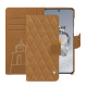 OnePlus 12 leather wallet case - Castan esparciate - Couture ( Pantone #824F2A )