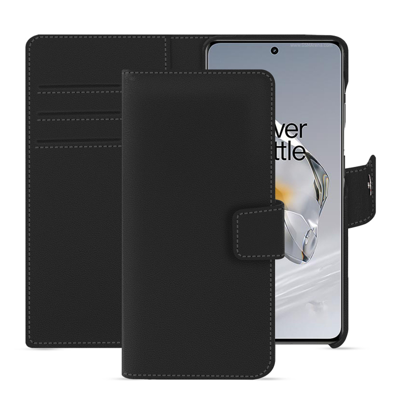 OnePlus 12 leather wallet case - Noir PU ( Black ) 