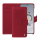 Étui portefeuille cuir Oneplus 12 - Rouge passion ( Pantone #a6192e ) 