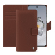 Étui portefeuille cuir Oneplus 12 - Marron délicat ( Pantone #95614d) 