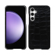 Lederschutzhülle Samsung Galaxy S23 FE - Crocodile nero ( Noir / Black) 