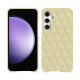 Coque cuir Samsung Galaxy S23 FE - Beige - Couture ( Nappa - Pantone #ceb888 ) 