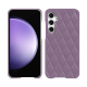 Samsung Galaxy S23 FE leather cover - Lilas - Couture ( Nappa - Pantone #b9a3e3 ) 