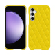 Funda de piel Samsung Galaxy S23 FE - Jaune fluo - Couture ( Pantone #c9ff57 ) 